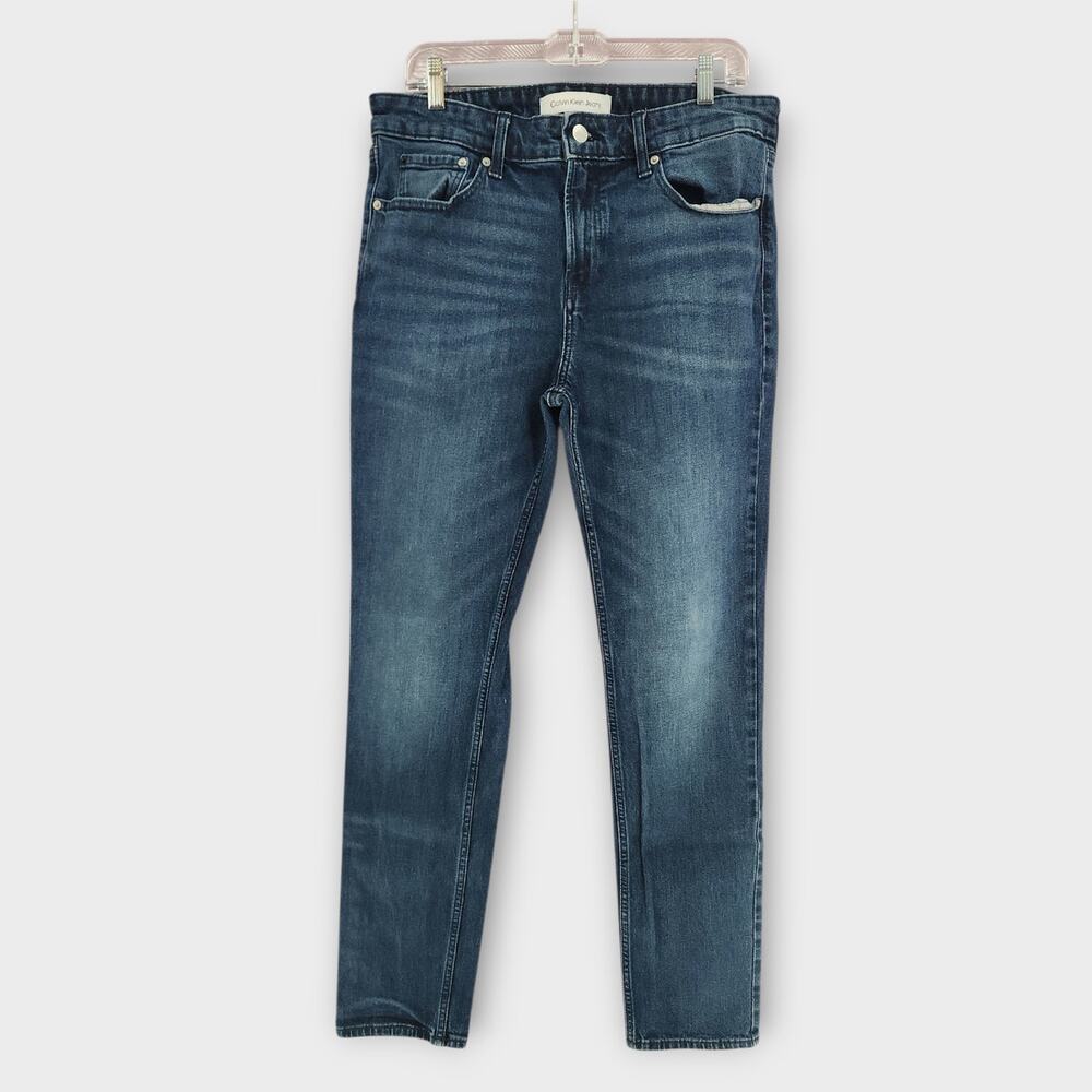 Calvin Klein Jeans Women's Tag 34x32 Act 34x30 Skinny Denim Dark Wash Hi-Rise